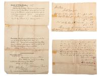 [WAR OF 1812]. Group of 9 documents related to New York tavern owner Squire Stone (1791-1884), including appointment to 60th New York Regiment of Infantry.