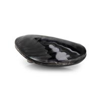 TIFFANY & CO., STERLING SILVER AND ENAMEL 'MUSSEL SHELL' PILL BOX