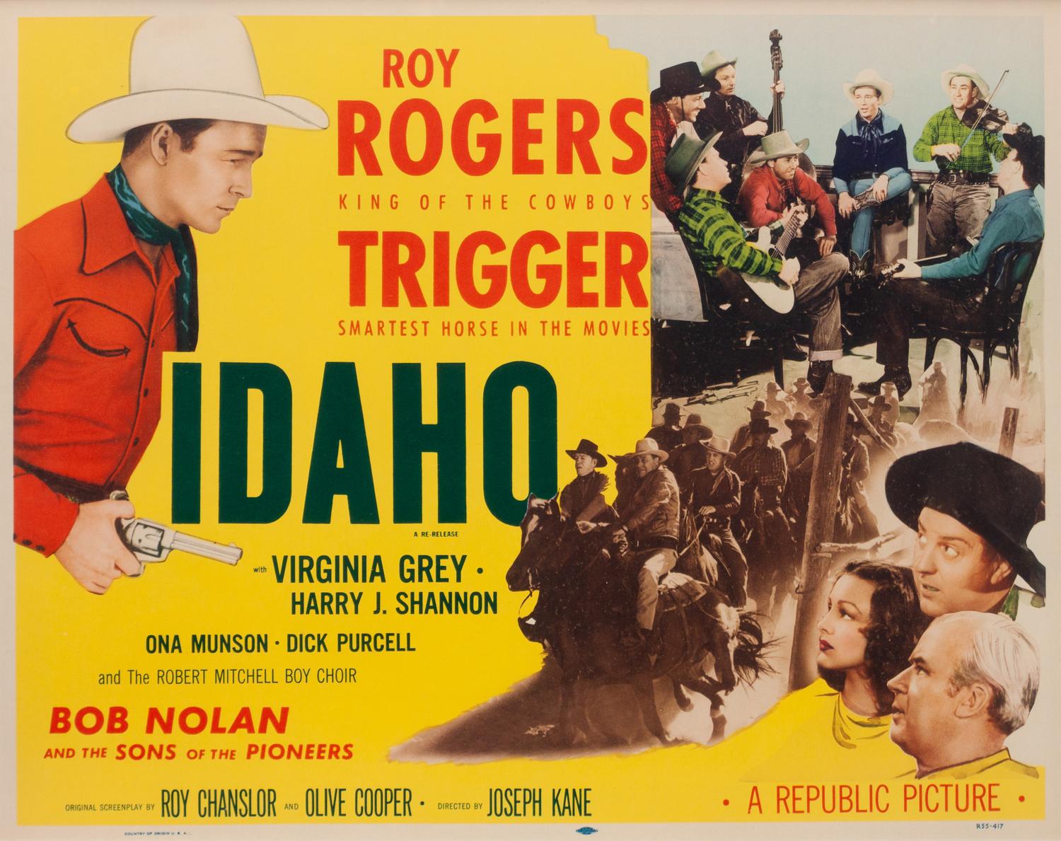 Vintage Movie Poster, Idaho, with Roy Rogers