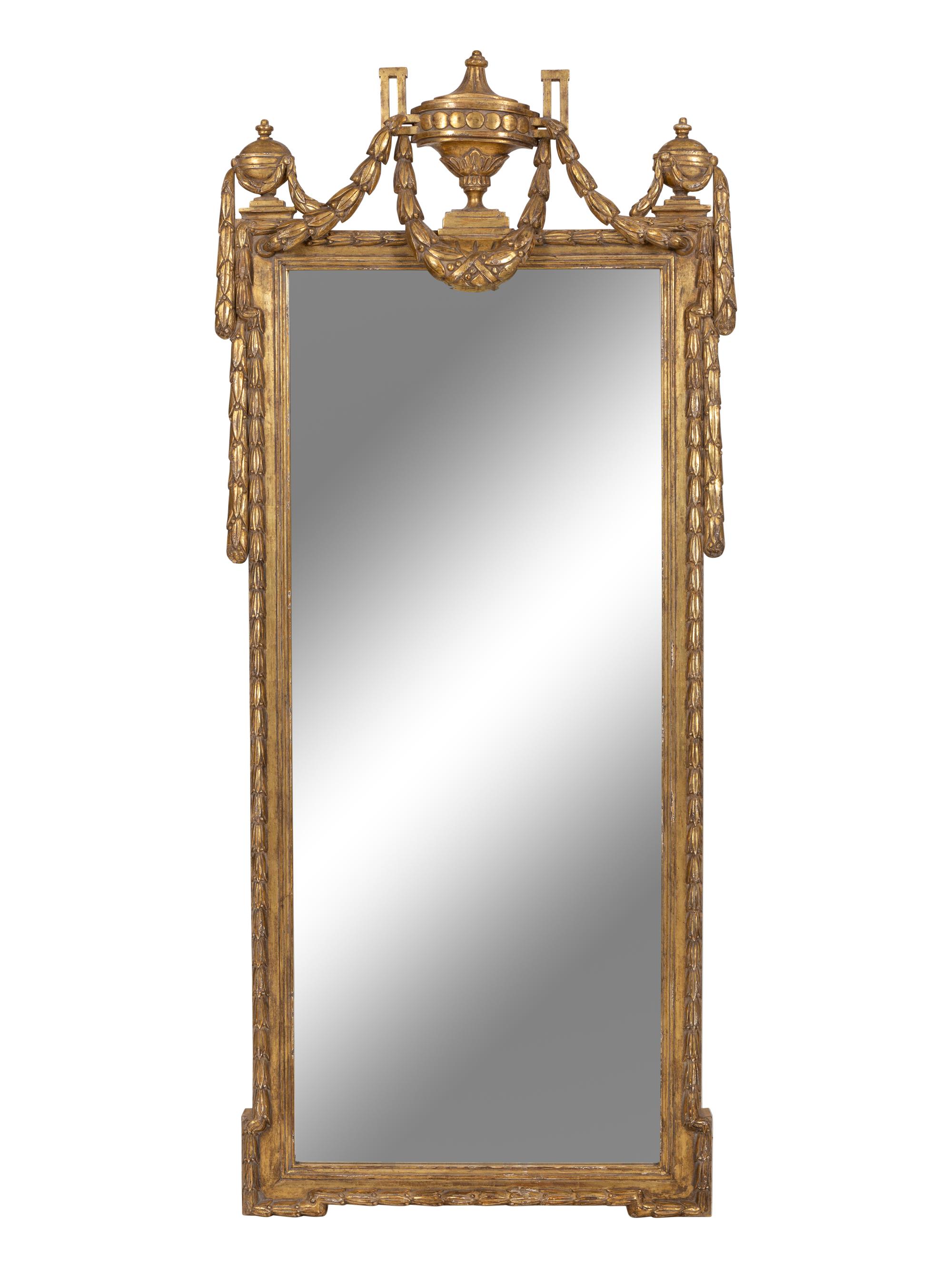 A Pair of Louis XVI Style Giltwood Pier Mirrors