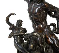 A Continental Patinated Bronze Figural Group After Agesander of Rhodes Depicting Laocoon and His Sons — 19TH CENTURY