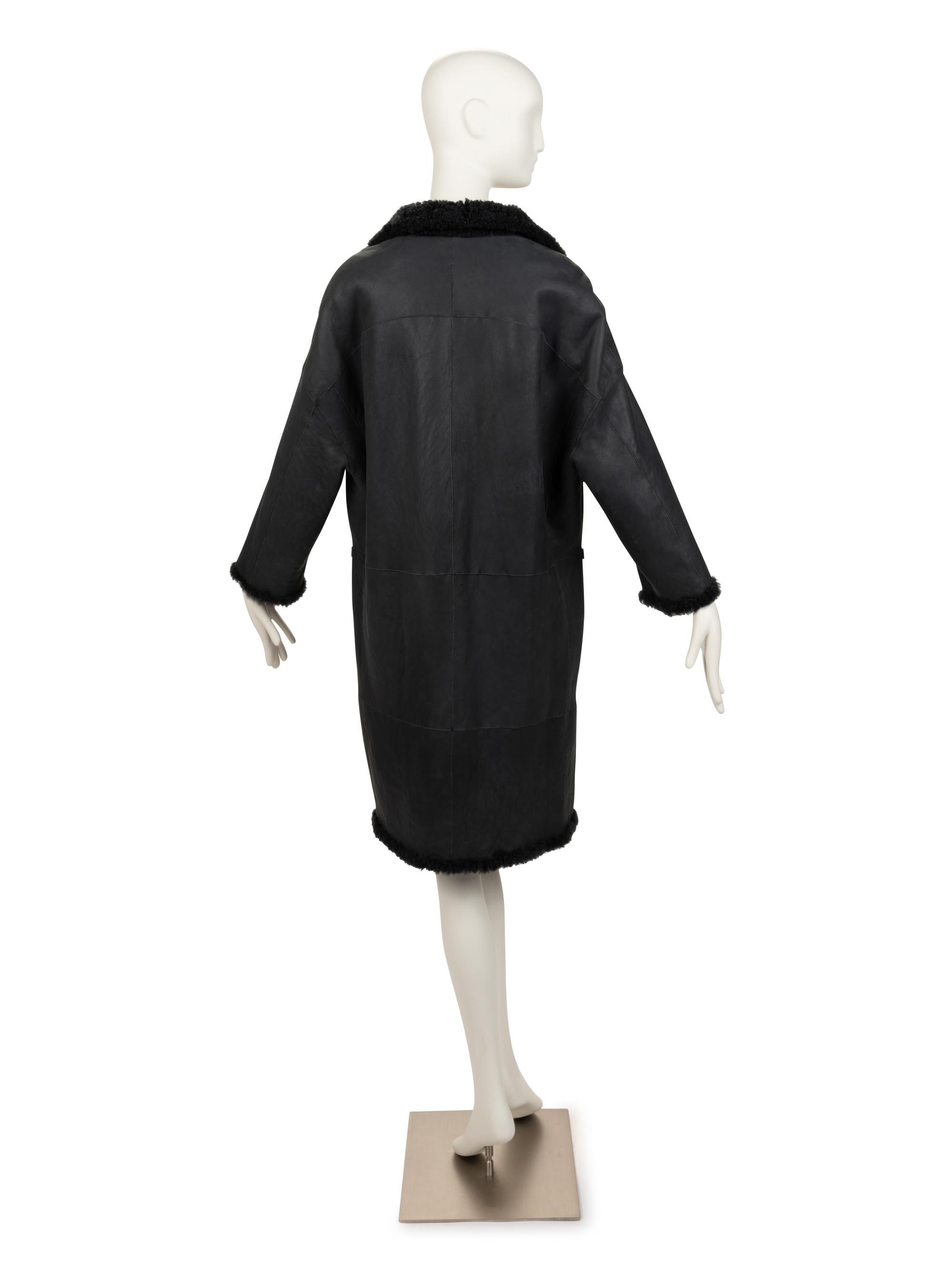 Brunello Cucinelli Leather and Shearling Coat