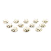 A Set of Twelve Wedgwood Cuckoo Porcelain Teacups and Saucers