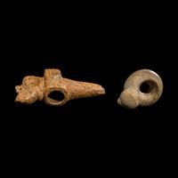 Two Costa Rican Stone Zoomorphic Mace Heads