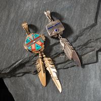 Ray Tracey (Diné, b. 1953) — 14K Gold and Sterling Silver Reversible Figural Pendants