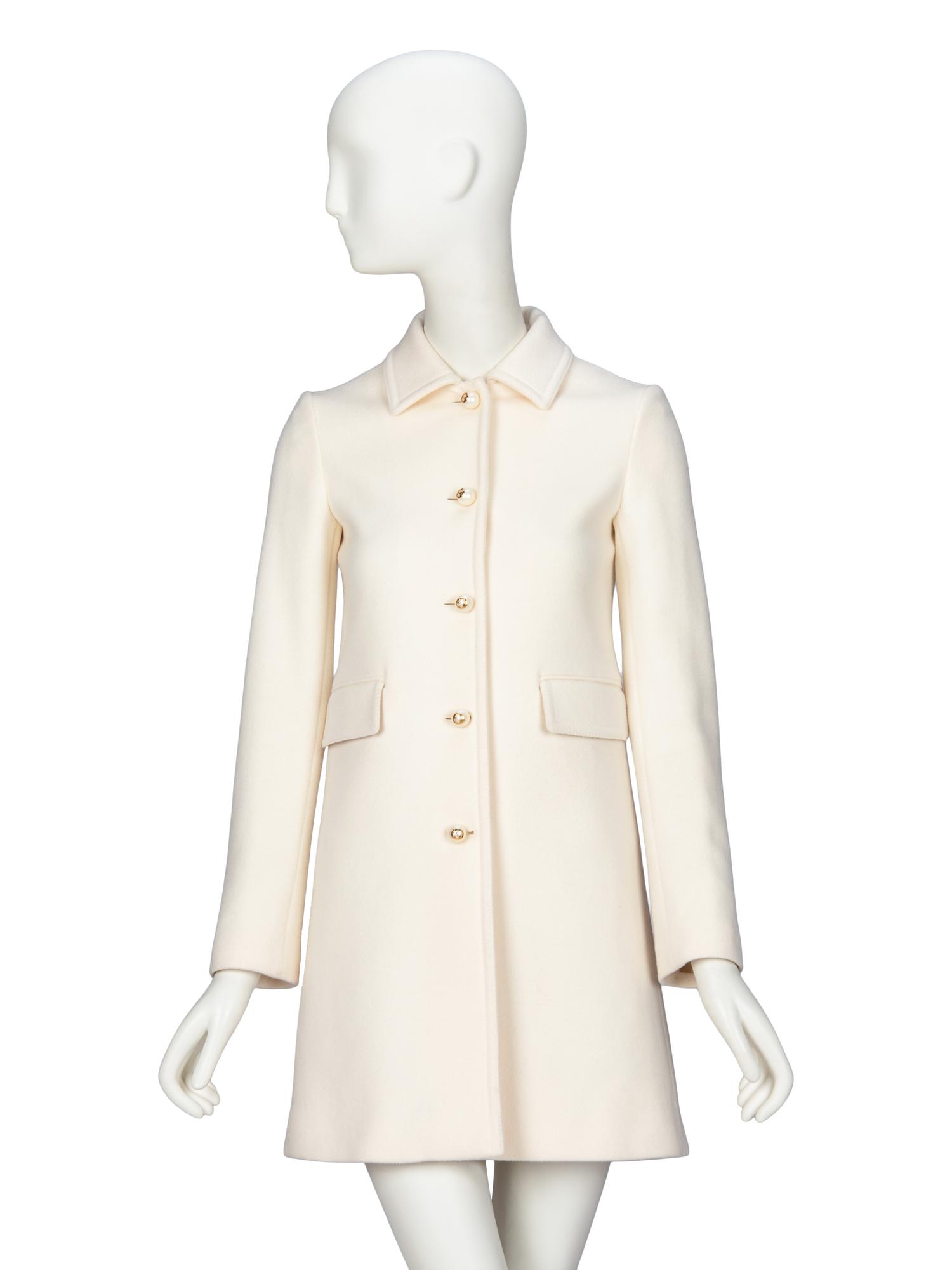 GUCCI, IVORY WOOL COAT
