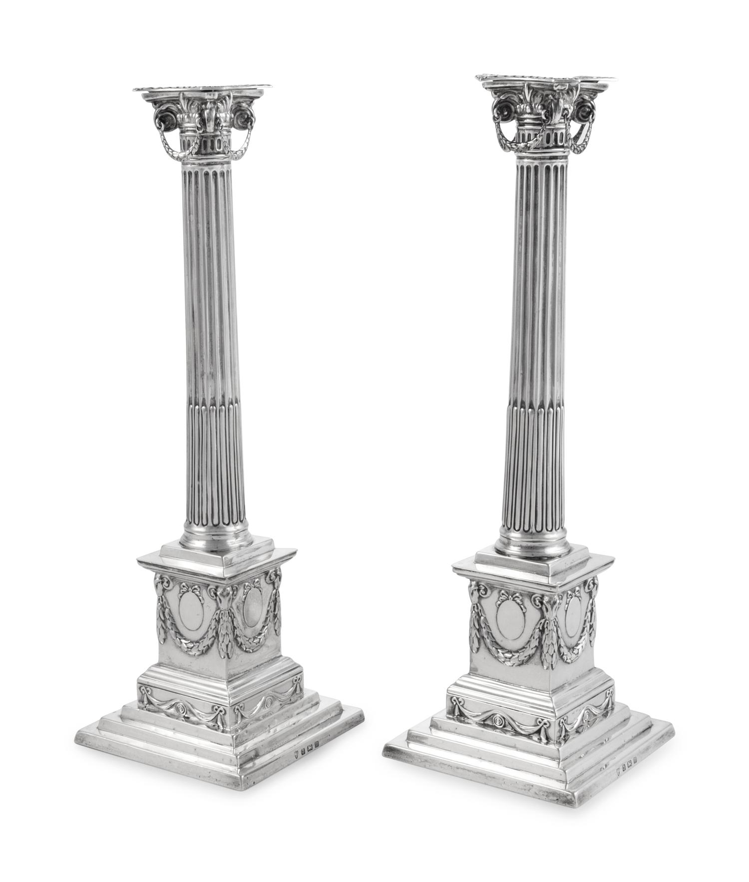 A Pair of George VI Silver Candlesticks