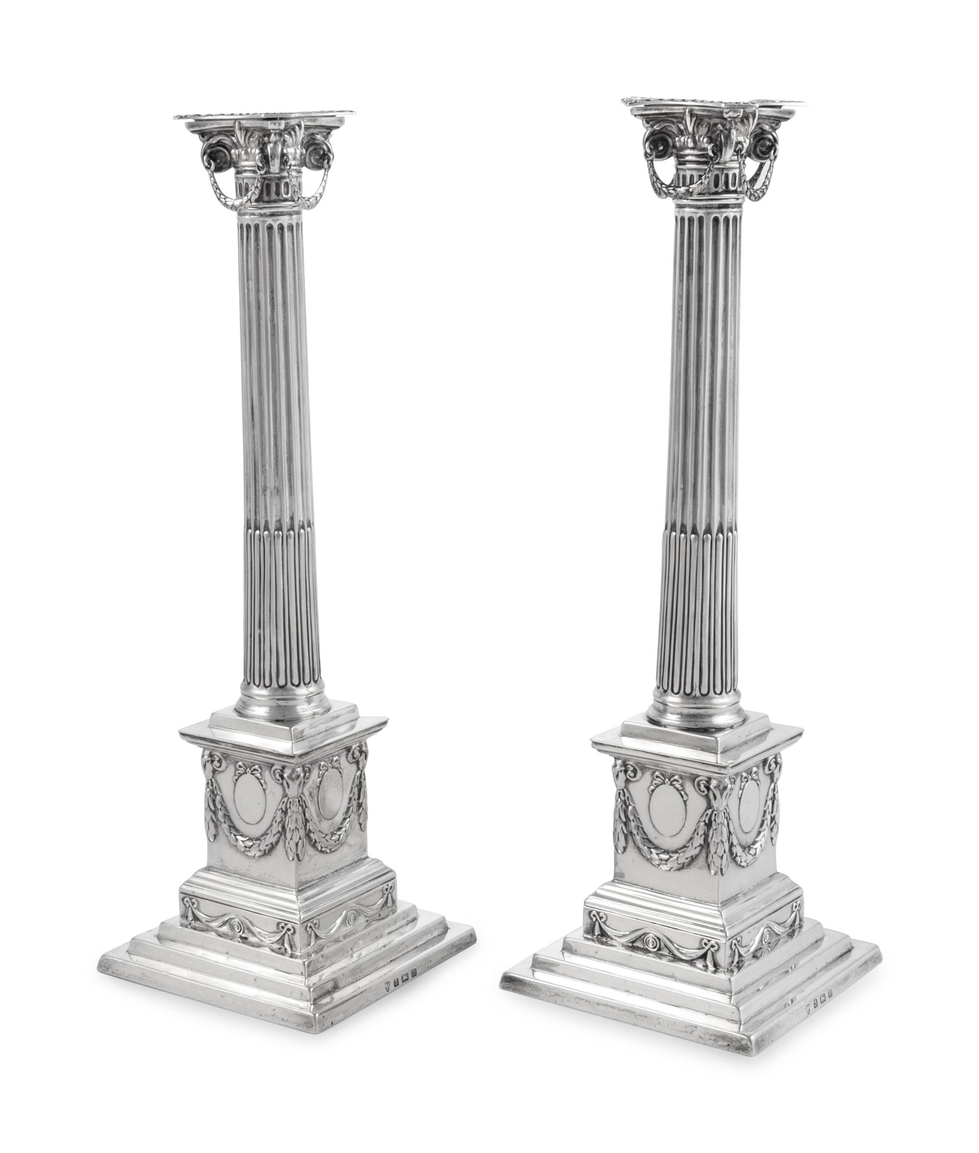 A Pair of George VI Silver Candlesticks