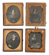 [EARLY PHOTOGRAPHY]. 22 sixth plate daguerreotypes of women wearing jewelry and accessories.