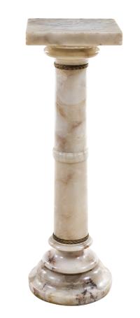 A Continental Gilt Metal Mounted Marble Pedestal Height 35 1/8 inches. — 19TH/20TH CENTURY