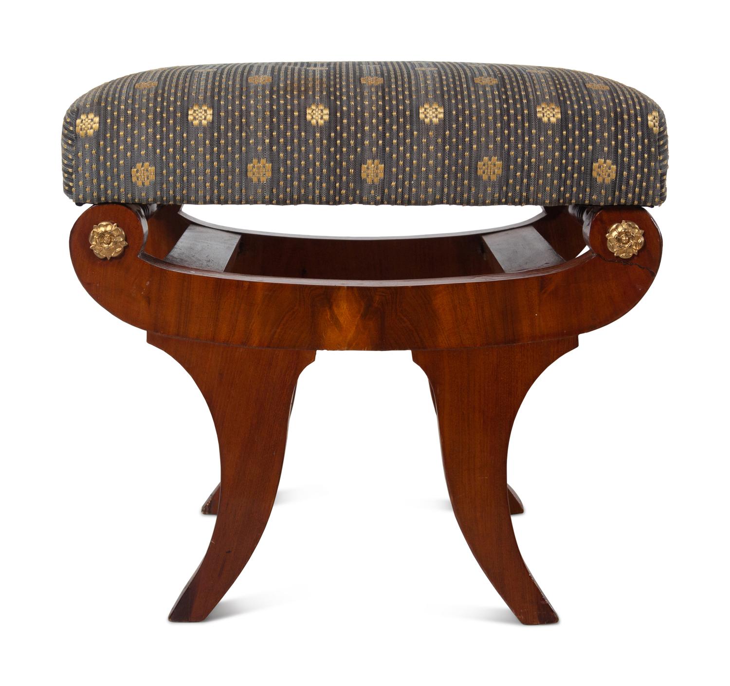 A Swedish Parcel Gilt Mahogany Foot Stool