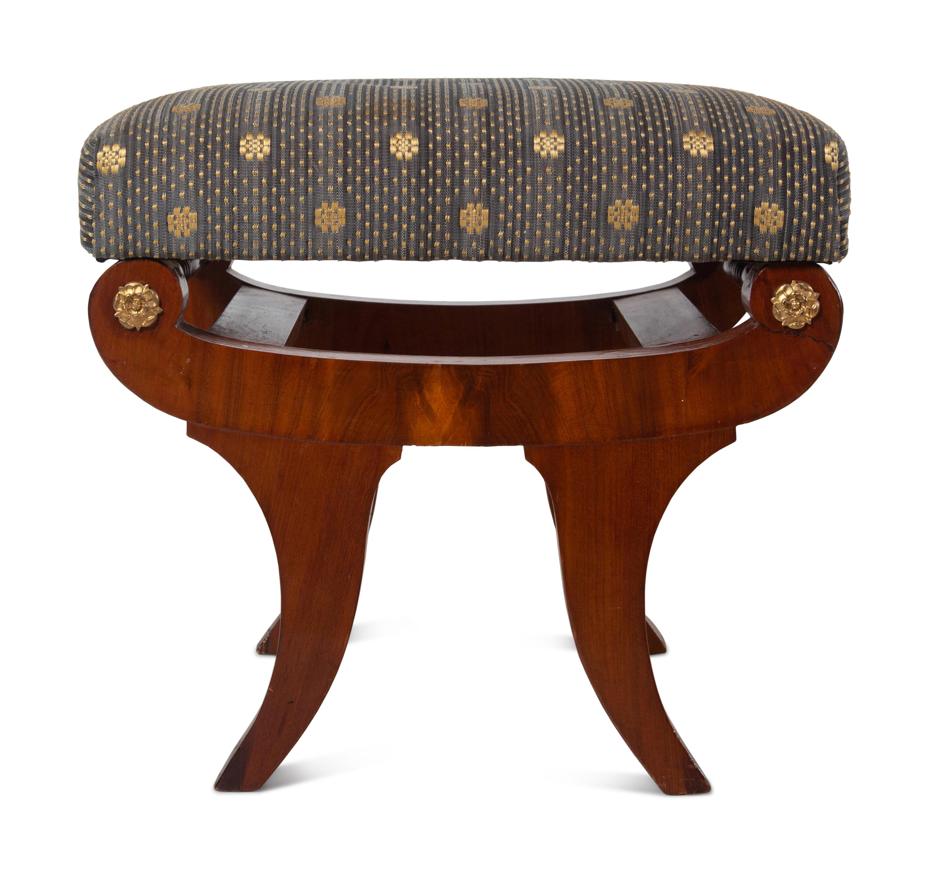 A Swedish Parcel Gilt Mahogany Foot Stool