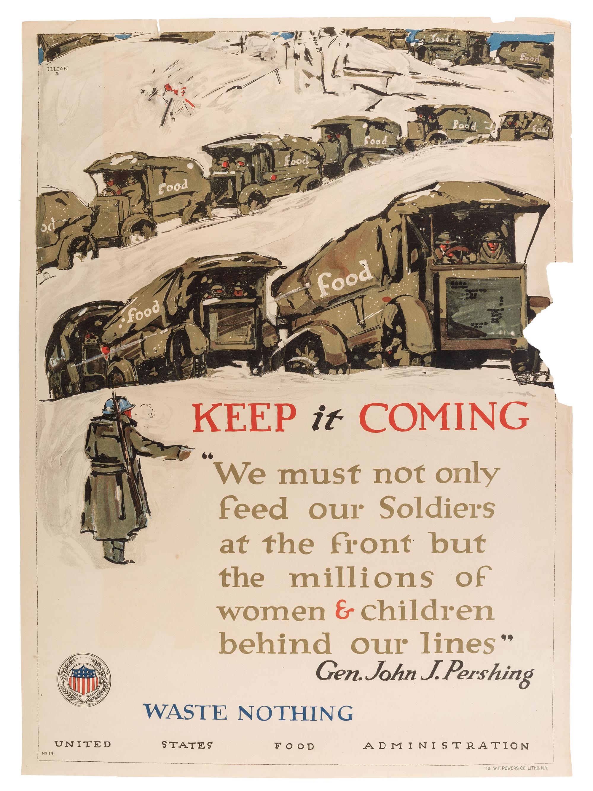 [World War I]. A group of 5 posters produced by the US Food Administration promoting food conservation, comprising: