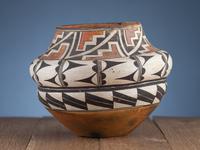 Acoma Double-Lobed Polychrome Pottery Jar