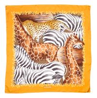 A Ferragamo 90cm Silk African Animal Print Scarf, 36" x 36".
