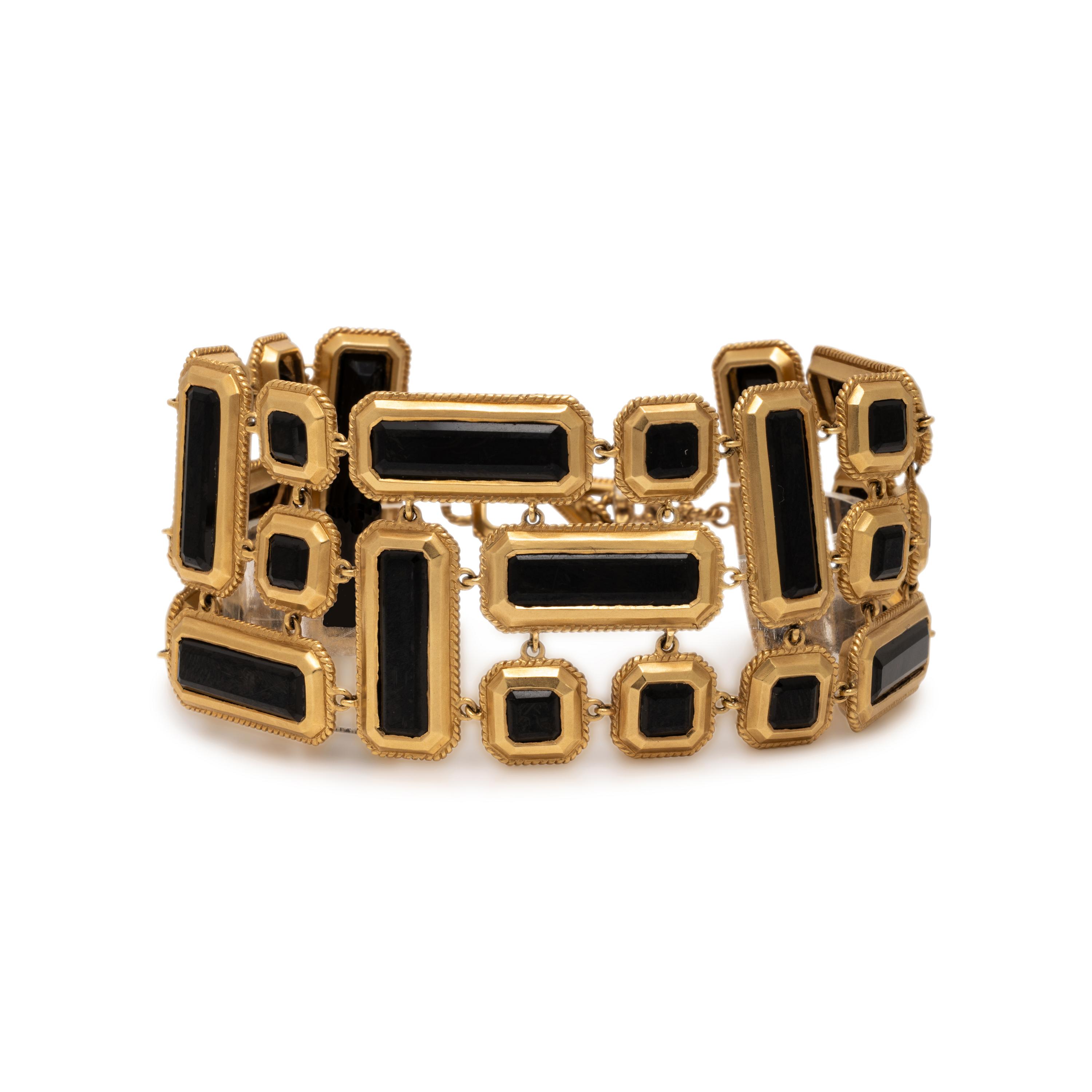 Monica Rich Kosann, Yellow Gold and Onyx Bracelet