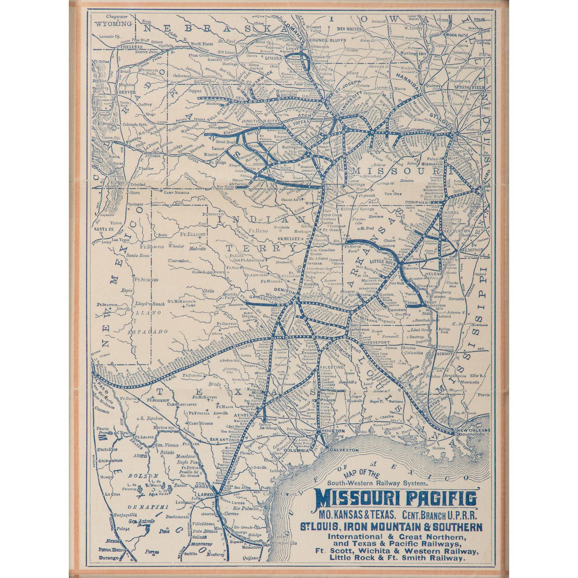 Two Rare Railroad Maps from the Union Pacific and Missouri Pacific Railways