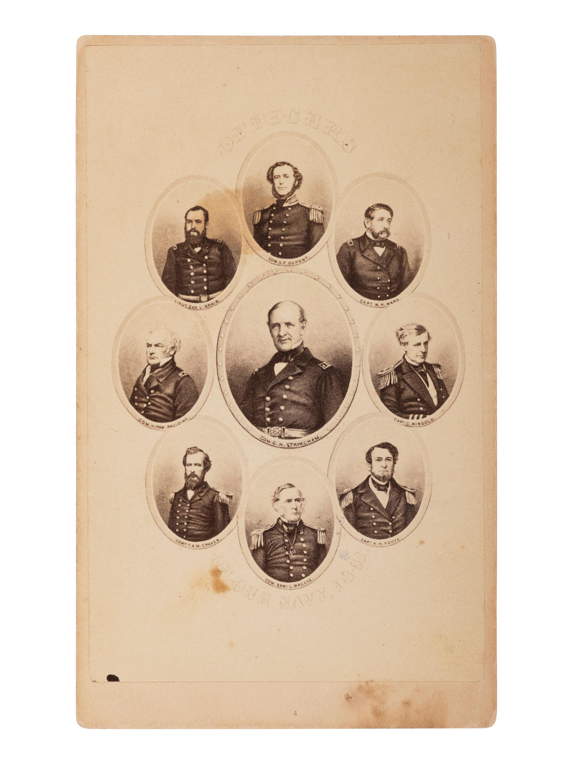 [CIVIL WAR] 12 photos of naval subjects, incl. Goldsborough, Dahlgren, Braine, & French (US Marines)