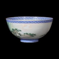 A Chinese Famille-Rose 'Eggshell' Porcelain Bowl, Shilu Mark, Republic Period 民國 石廬款薄胎賀壽圖碗