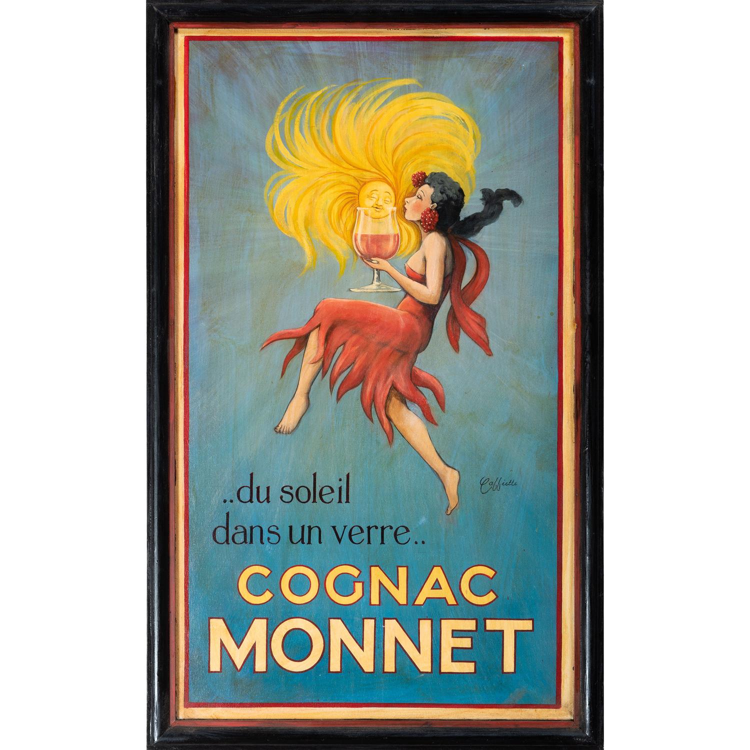 A Cognac Monnet Painted Advertising Sign