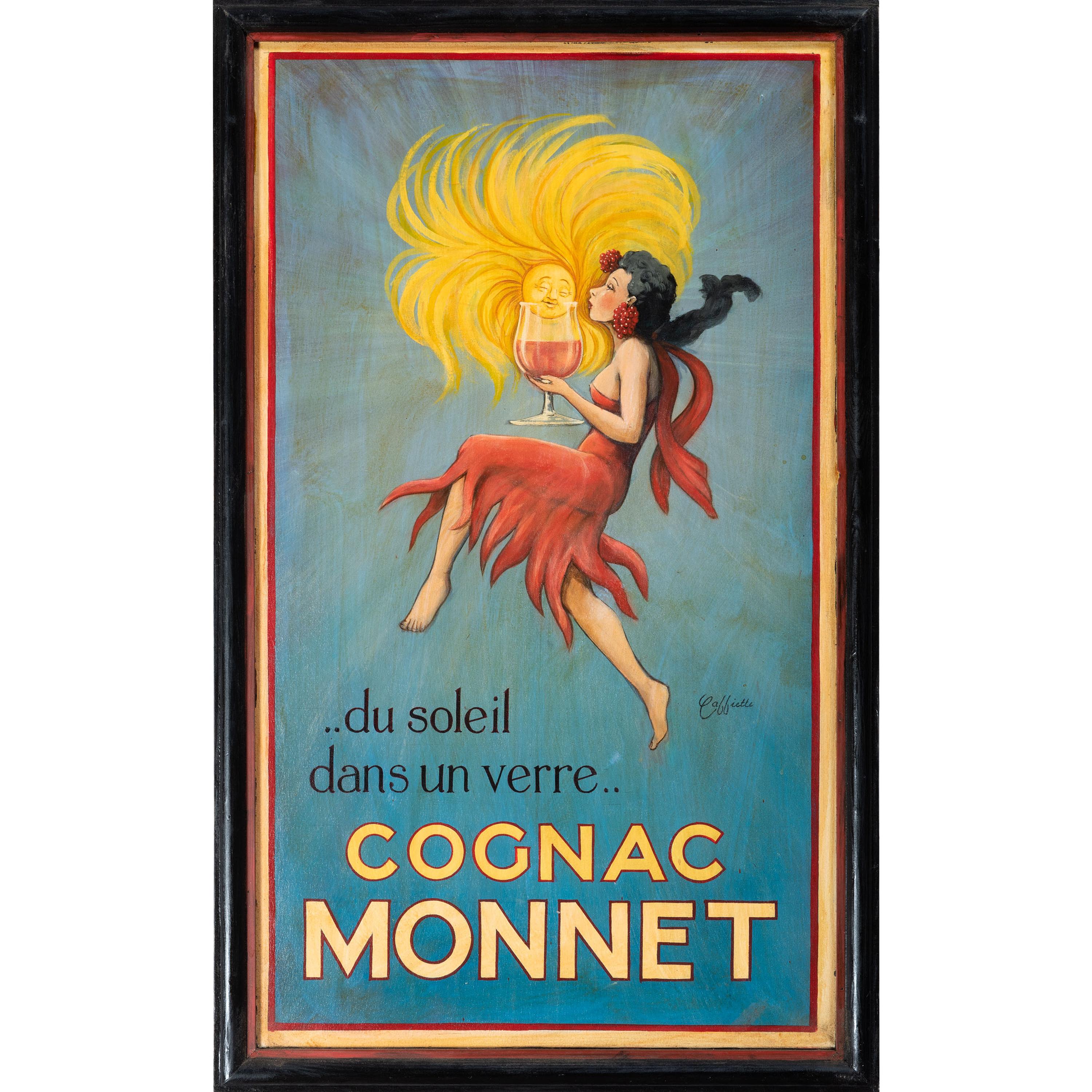A Cognac Monnet Painted Advertising Sign