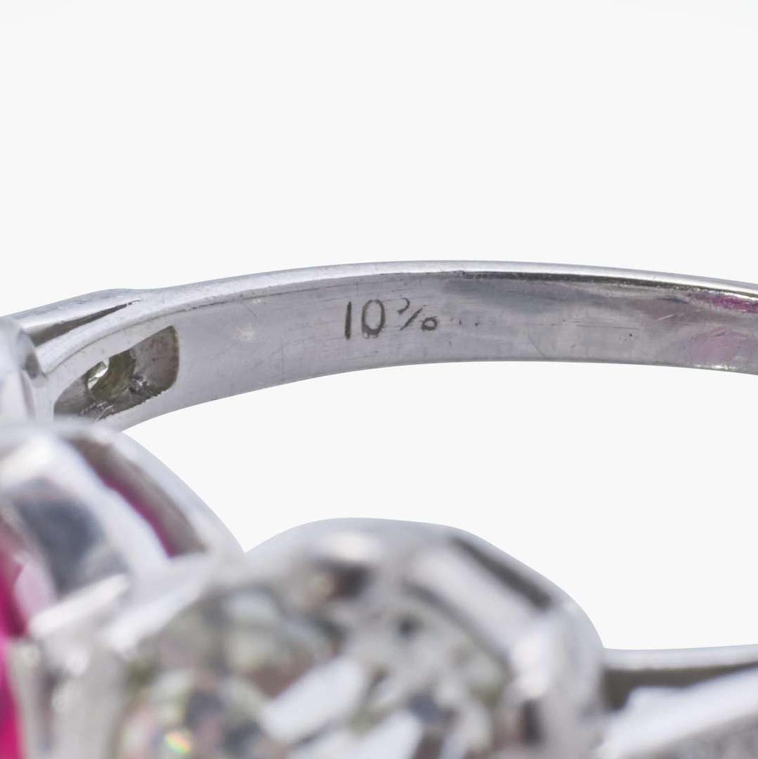 An Antique Three-Stone Ruby and Diamond Ring