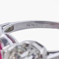 An Antique Three-Stone Ruby and Diamond Ring