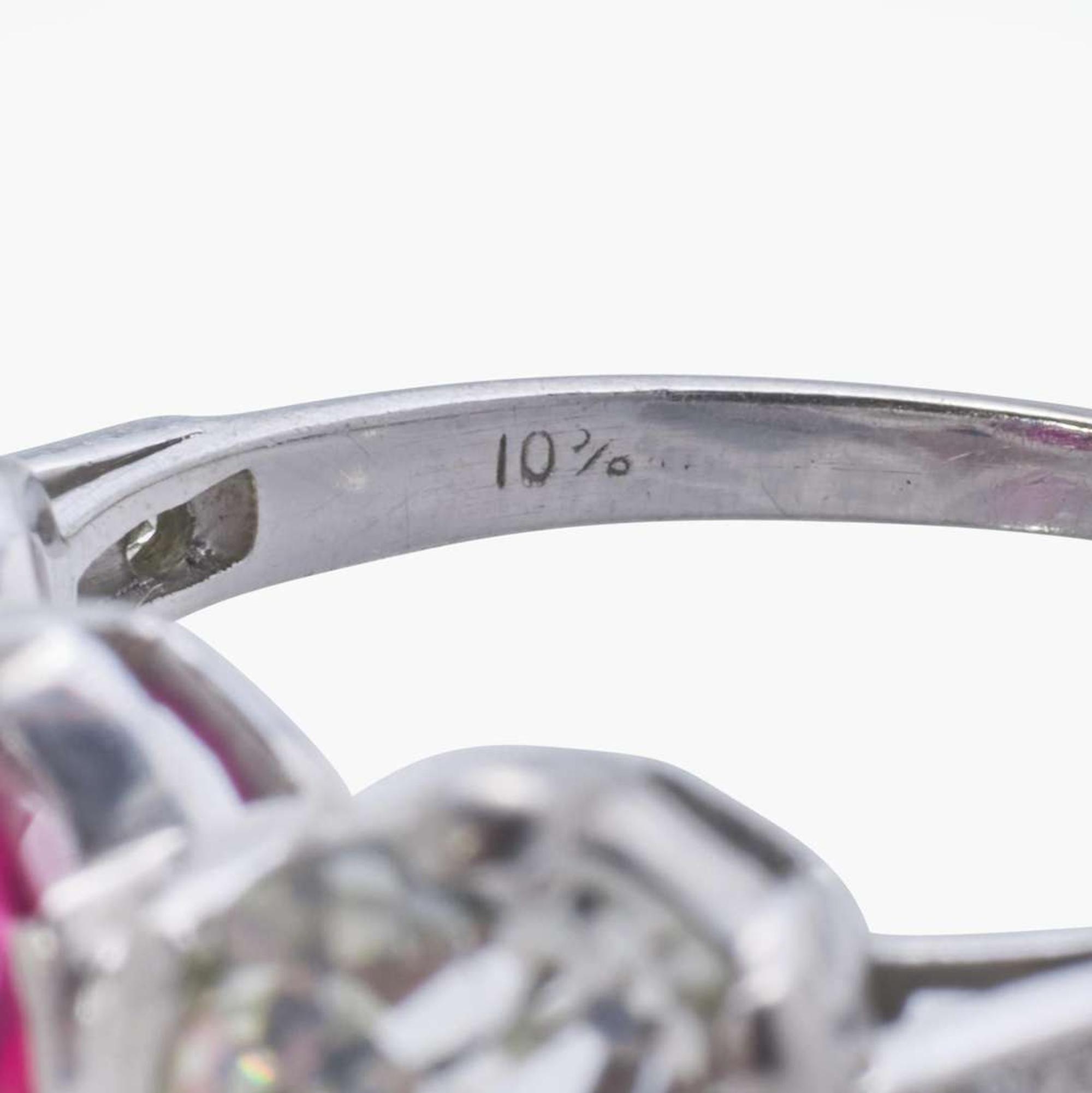 An Antique Three-Stone Ruby and Diamond Ring