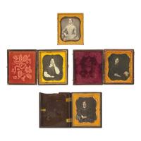 [Early Photography] Group of 32 Sixth Plate Daguerreotypes of Women