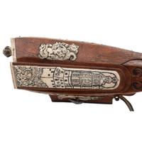 Contemporary Cheekstock Flintlock Rifle with Diana Motifs by John B. Derrick (American, b.1936)