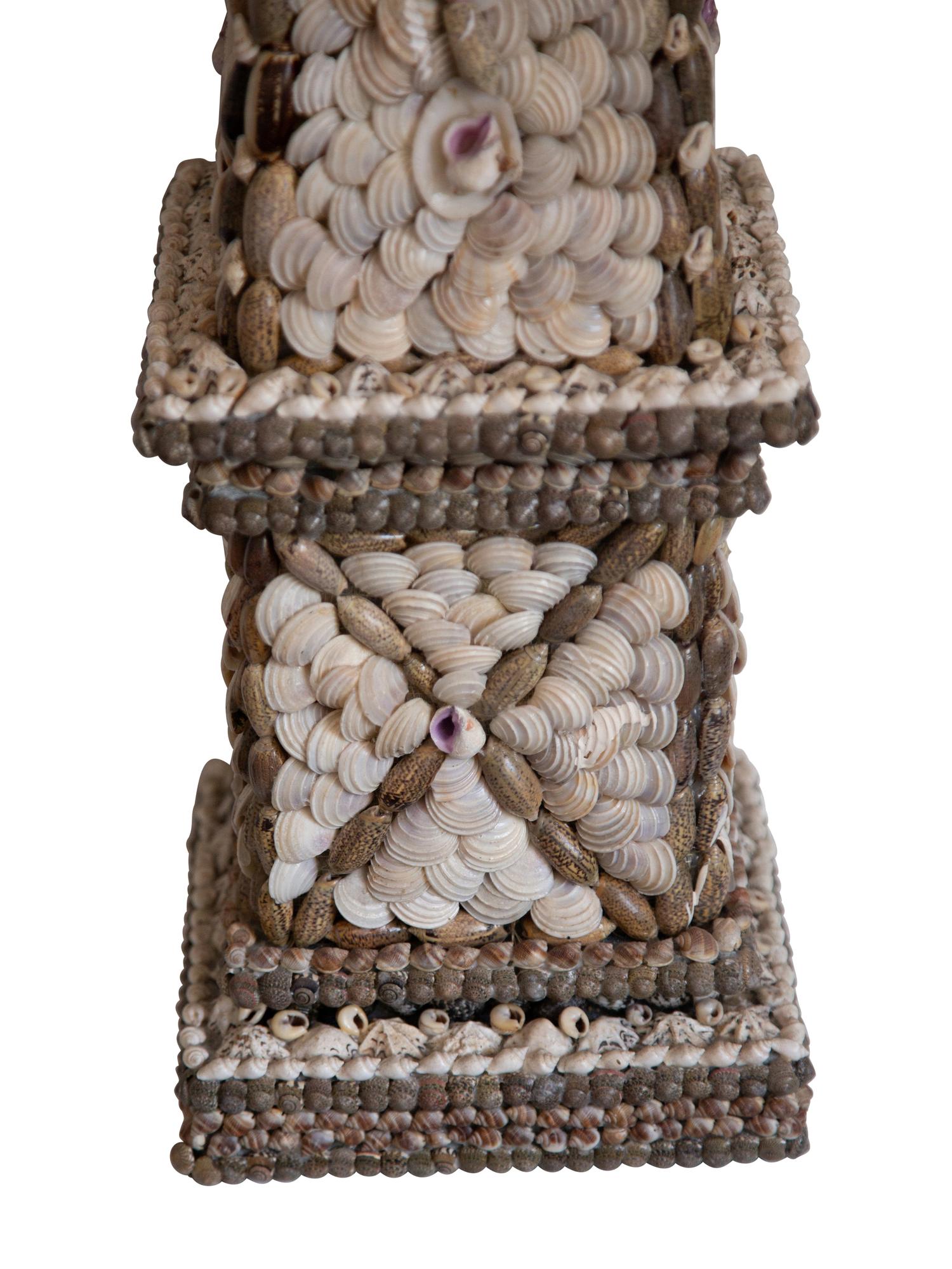 A Pair of Shell Encrusted Obelisks — 20th Century