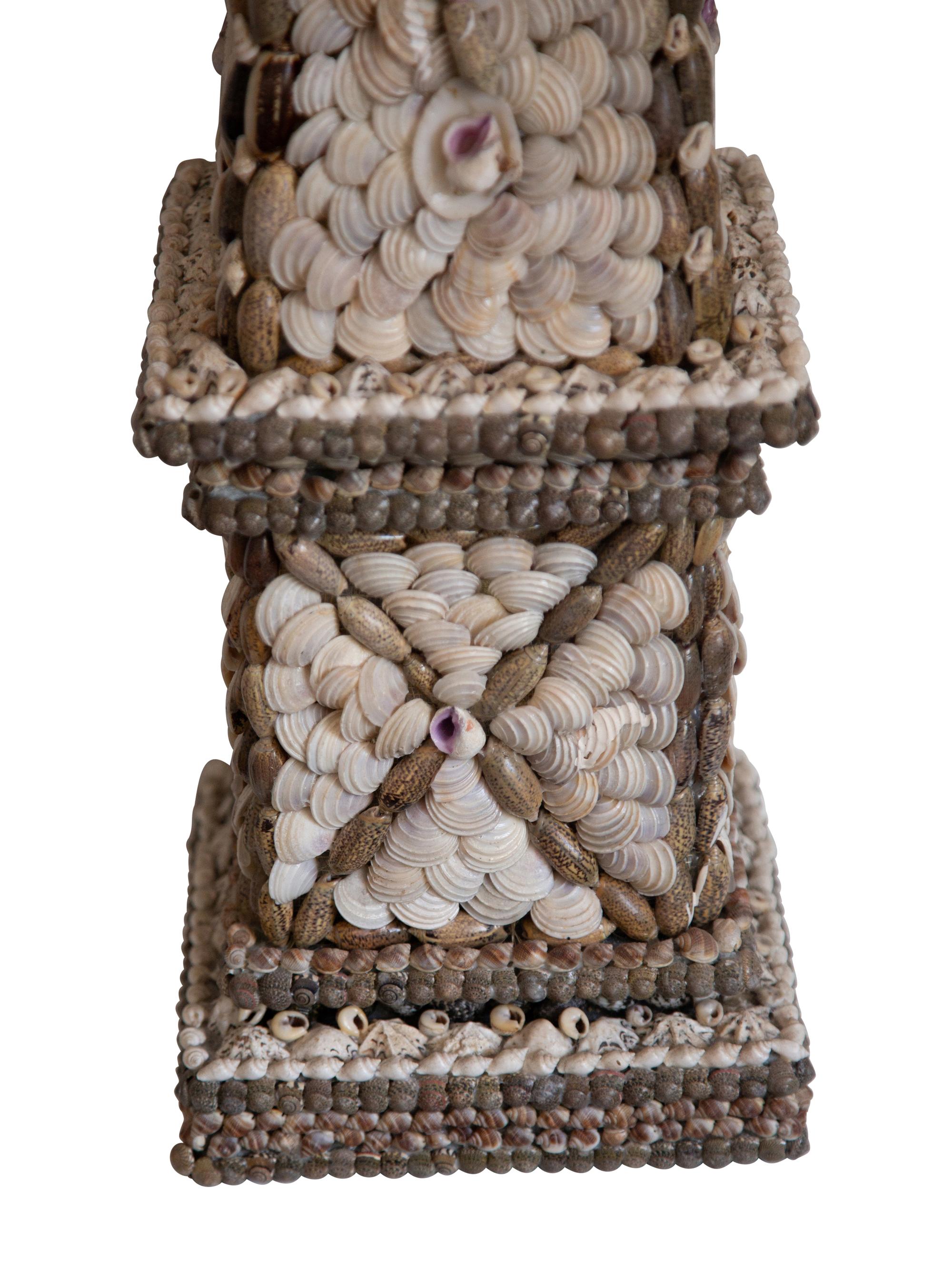 A Pair of Shell Encrusted Obelisks — 20th Century