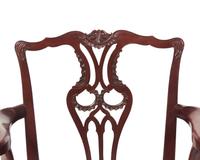 A Pair of Chippendale Style Carved Mahogany Armchairs
