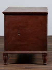 A Country Red and Grain Painted Poplar Blanket Chest