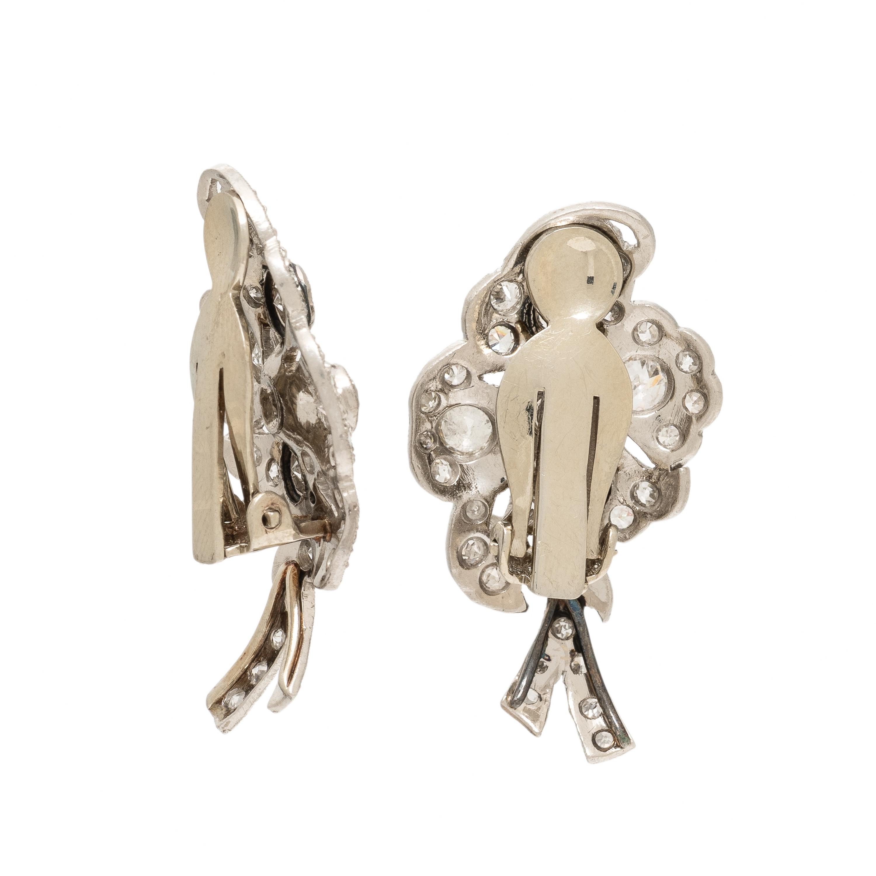 Diamond and Platinum Earrings