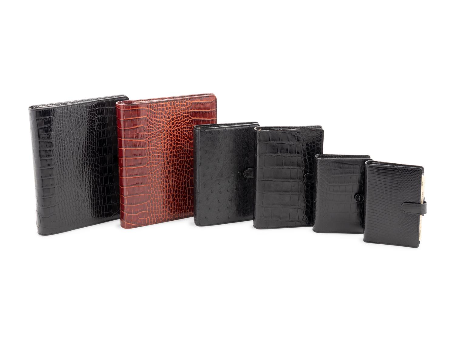 Collection of Six Filofax Skin Planners and Address Books, 1980-2000s