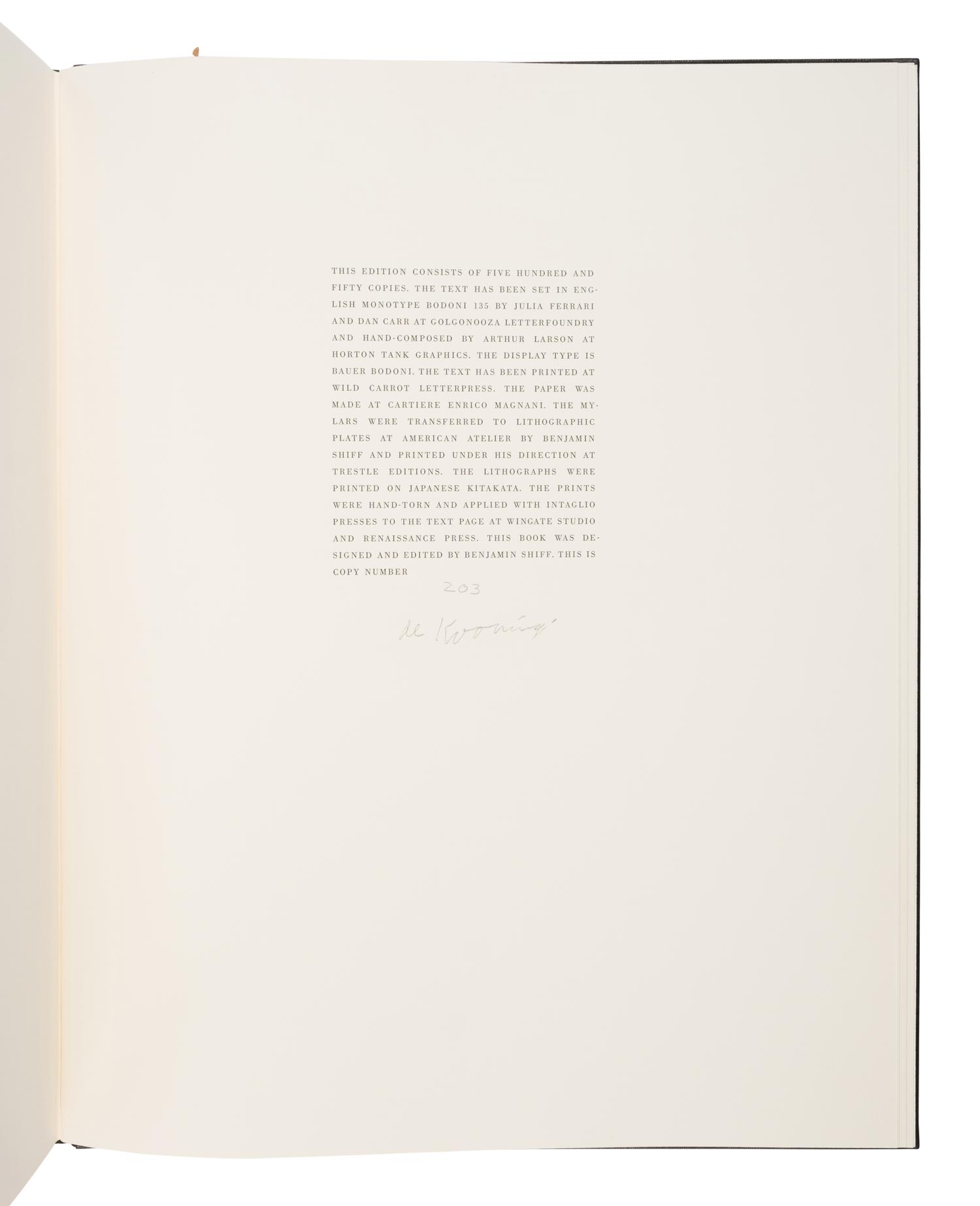 De Kooning, Willem (1904-1997), illustrator. -- O'Hara, Frank (1926-1966). Poems . New York: The Limited Editions Club, 1988.