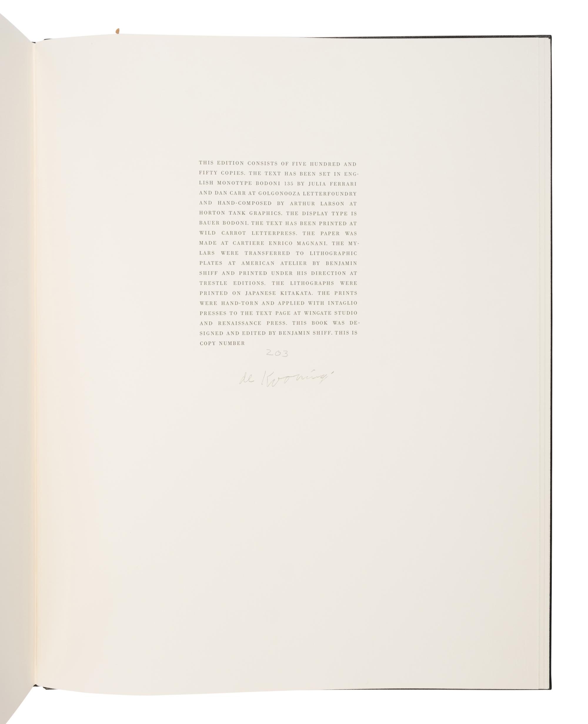 De Kooning, Willem (1904-1997), illustrator. -- O'Hara, Frank (1926-1966). Poems . New York: The Limited Editions Club, 1988.