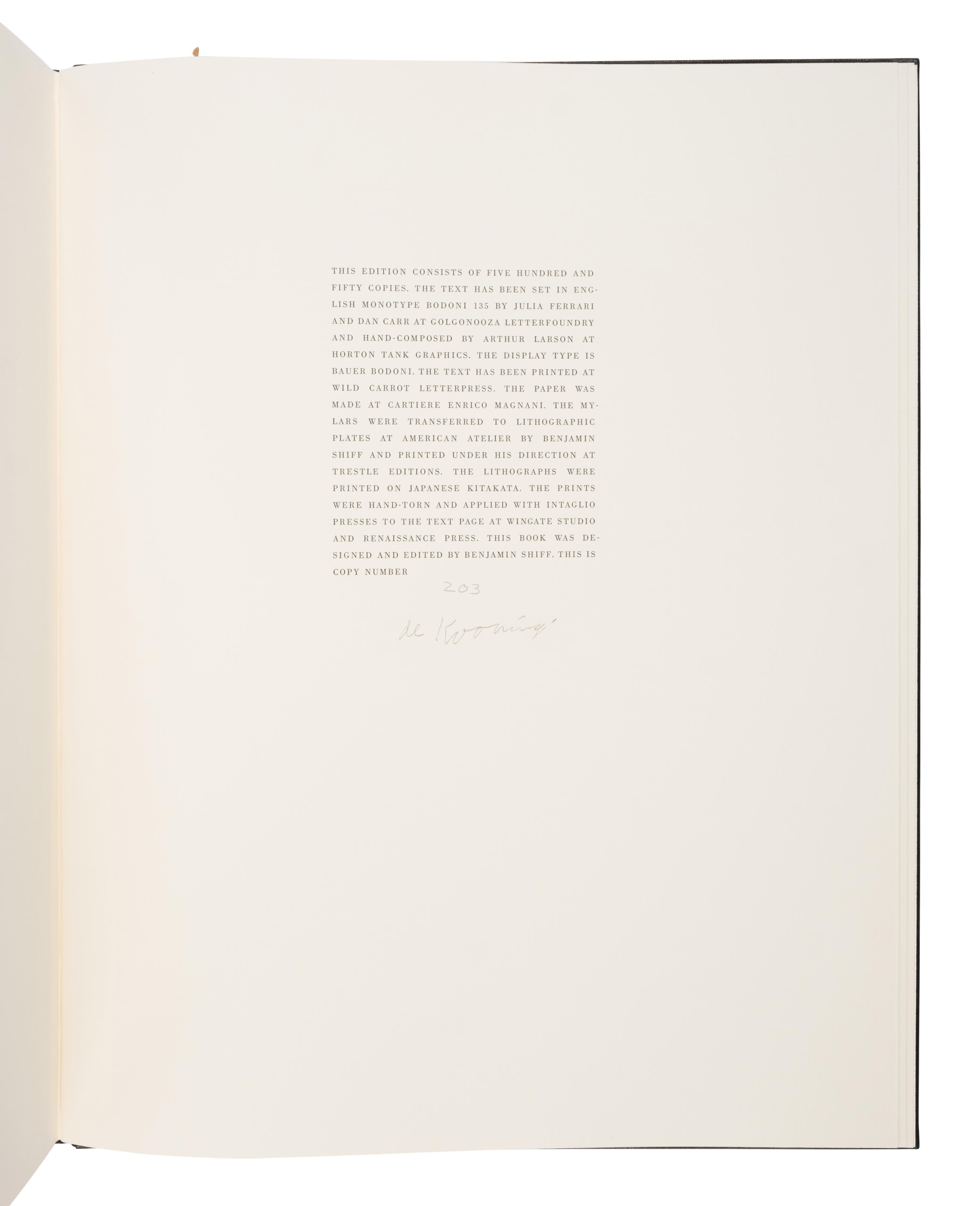 De Kooning, Willem (1904-1997), illustrator. -- O'Hara, Frank (1926-1966). Poems . New York: The Limited Editions Club, 1988.