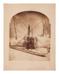 [TRAVEL & EXPLORATION]. Photograph of Admiral Robert E. Peary's arctic equipment for inclusion in his book, with initialed manuscript notation.