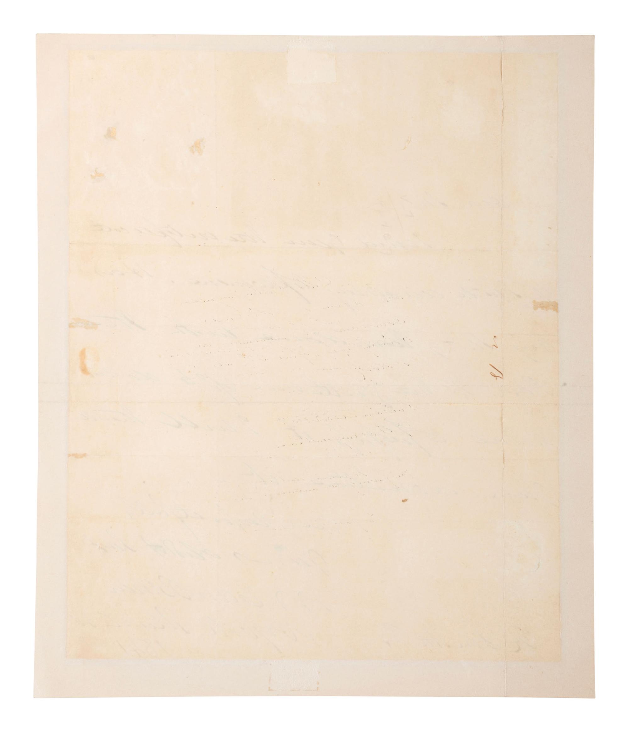 VAN BUREN, Martin (1782-1862). Autograph letter signed ("M. Van Buren") to A. Smith. New York, 30 March 1841. 1 page, 8vo, some offsetting, small separation at crease, mounted.