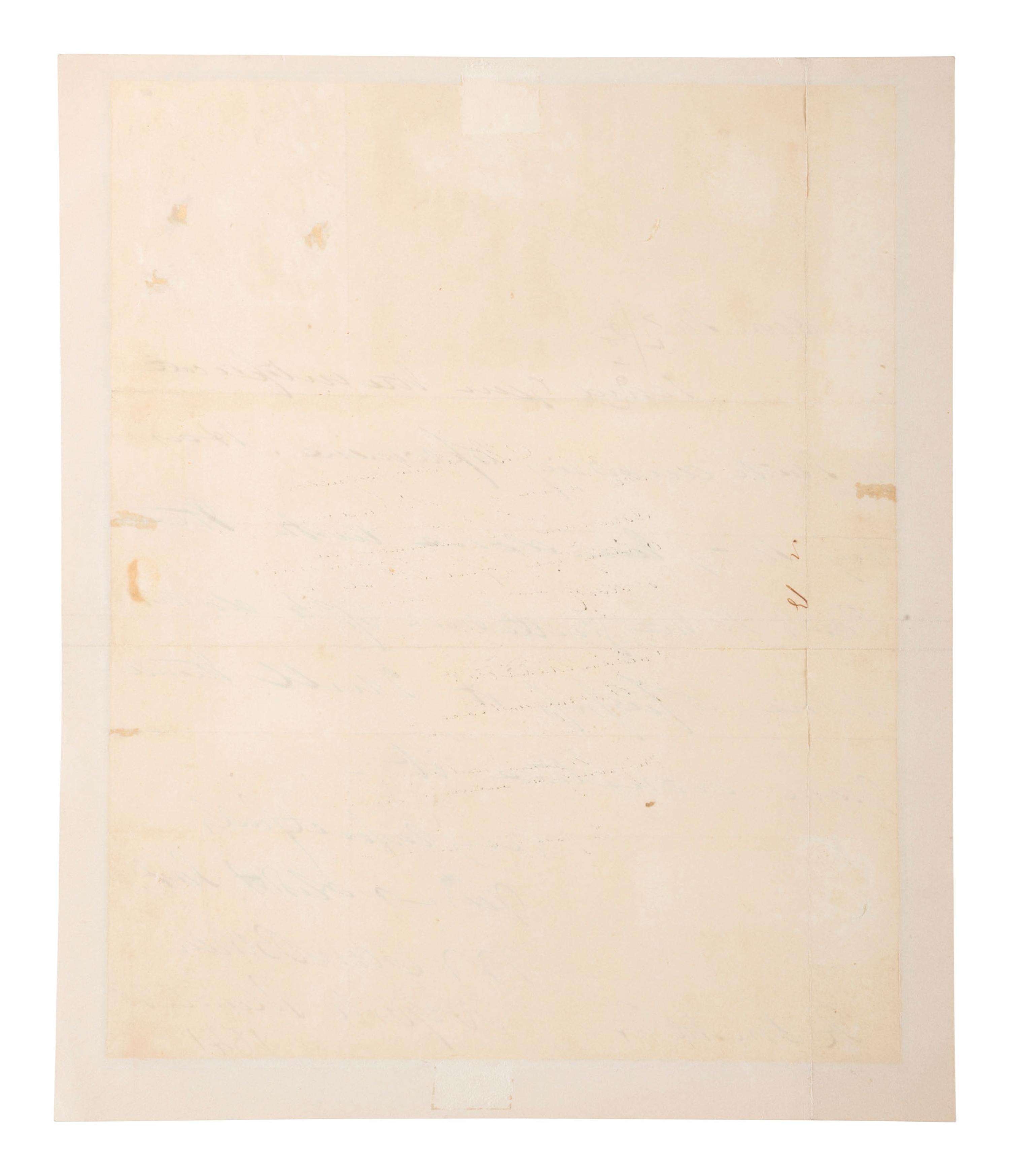 VAN BUREN, Martin (1782-1862). Autograph letter signed ("M. Van Buren") to A. Smith. New York, 30 March 1841. 1 page, 8vo, some offsetting, small separation at crease, mounted.