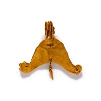 A Hellenistic Gold Crescent-Shaped Pendant with Rosettes and a Stylized Temple