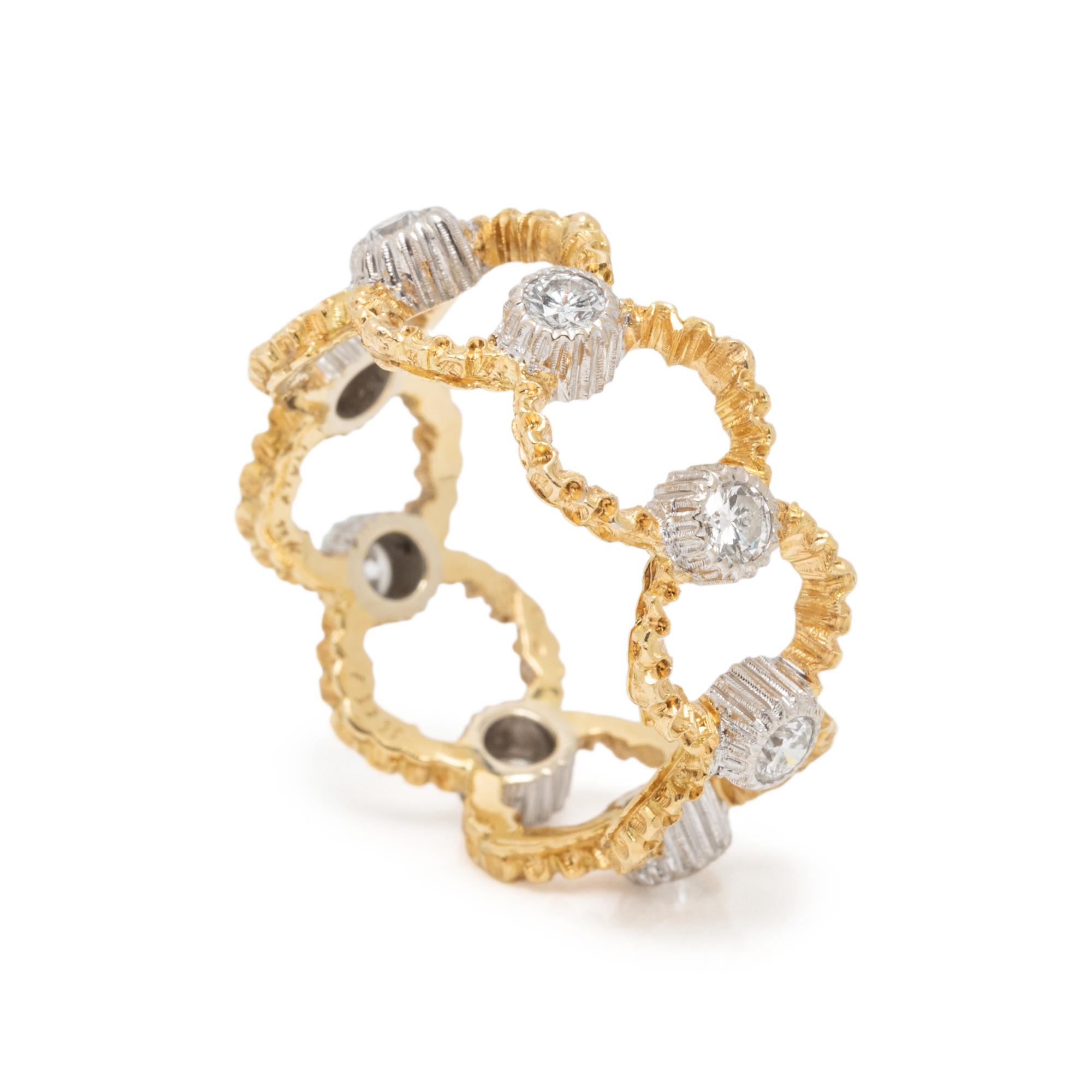 BUCCELLATI, BICOLOR GOLD AND DIAMOND RING