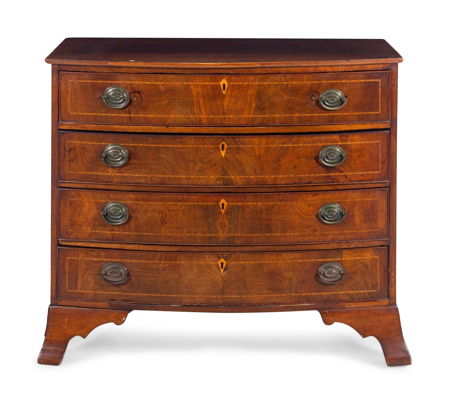 A George III Mahogany Bowfront Chest of Drawers