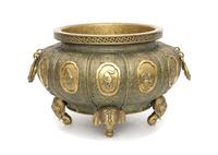A Chinese Brass Jardinière Height 13 x diameter 19 inches. — 20TH CENTURY