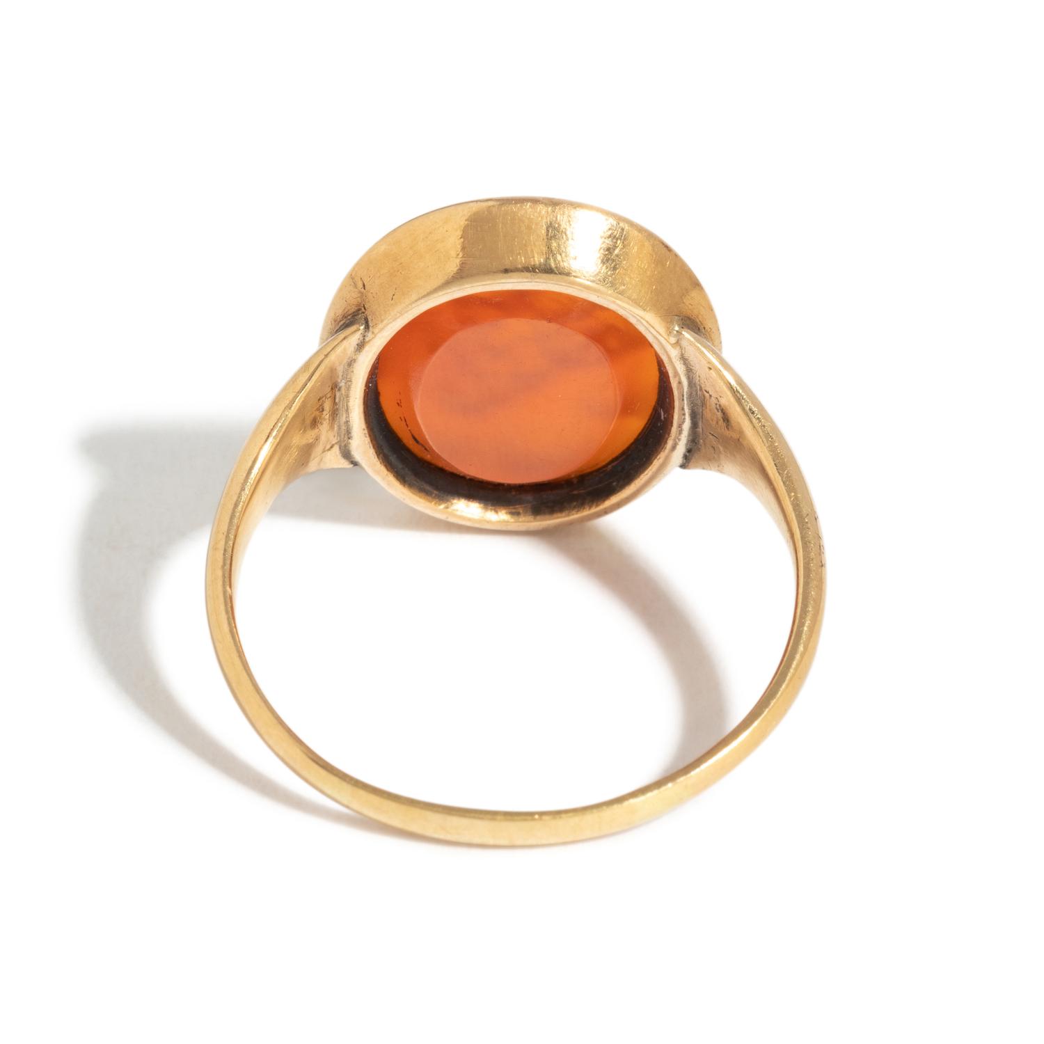 A Neoclassical Gold and Carnelian Finger Ring with the God Silenus