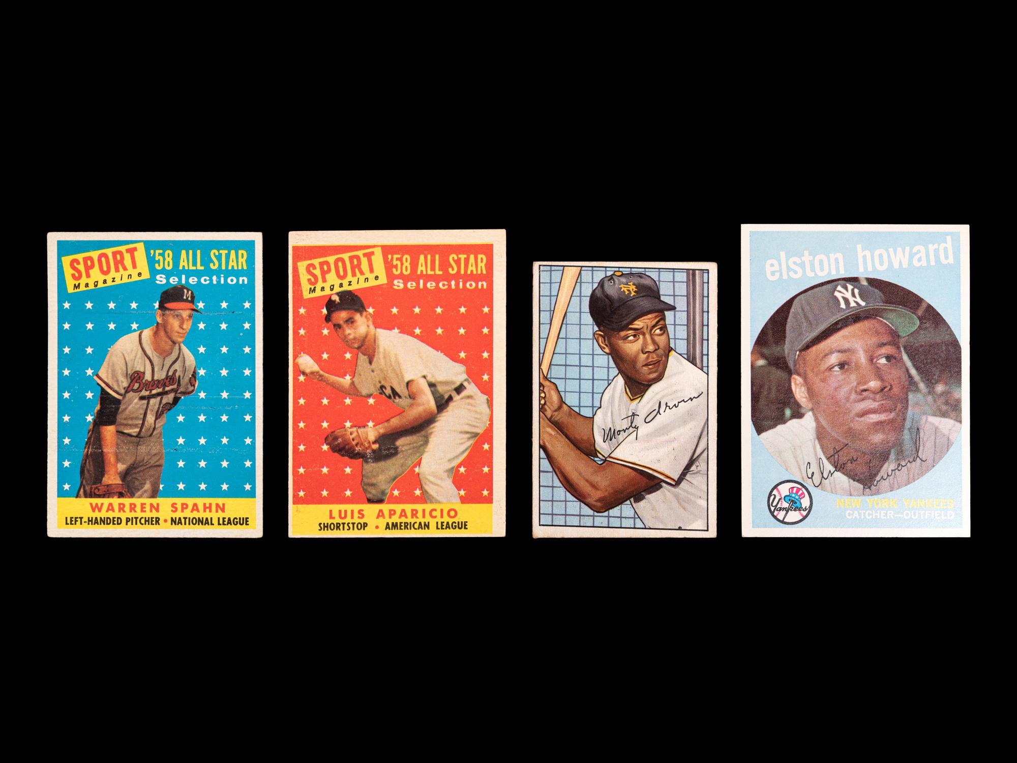 A Group of Nine 1950s Hall of Fame and Star Baseball Cards,
