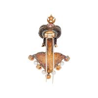 NARDI, YELLOW GOLD AND MULTIGEM BLACKAMOOR BROOCH