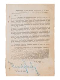 [CIVIL WAR]. Gen. Orders, No.77, Dept. of the South, prohibiting improper use of US Colored Troops.